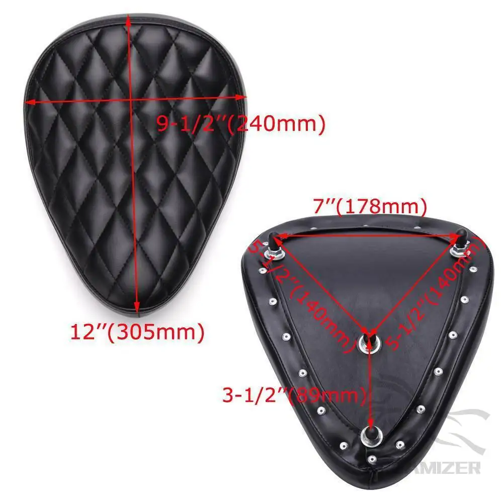 1 SET Motorcycle Retro Leather Solo Seat - Image 4