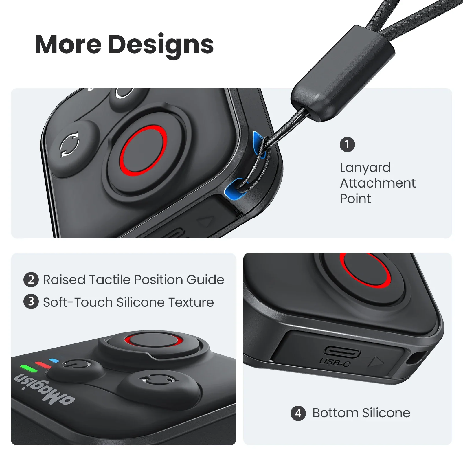 Wireless Remote Control for DJI Osmo Action 6 Action 5 Pro/Action 4 Osmo 360 With Wrist Strap Accessories