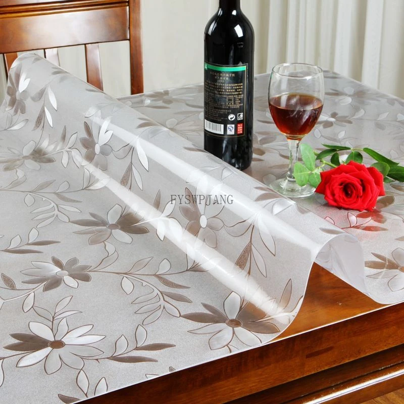 

NEW Tablecloth 1.0mm Thickness PVC Transparent Waterproof Table Cover Mat Kitchen Pattern Oil Cloth Glass Soft Cloth Tablecloth