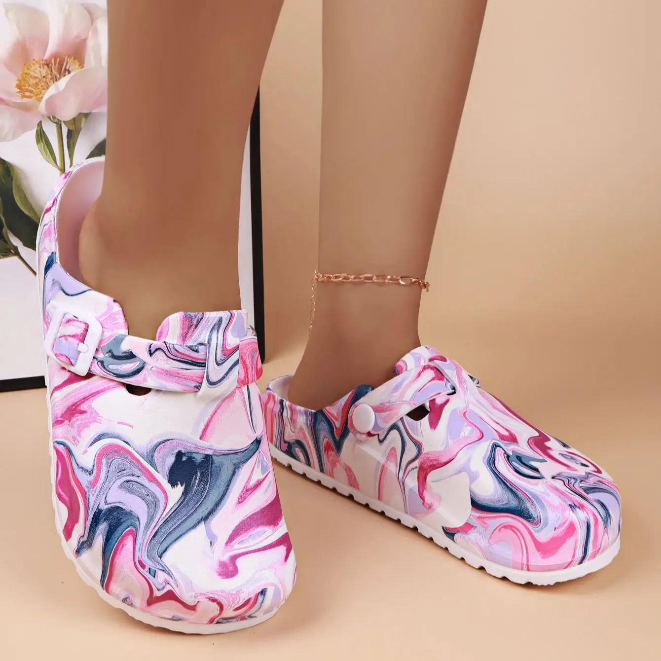 Women Garden Clogs Waterproof EVA Slippers Slip On Outdoor Shoes Image 3