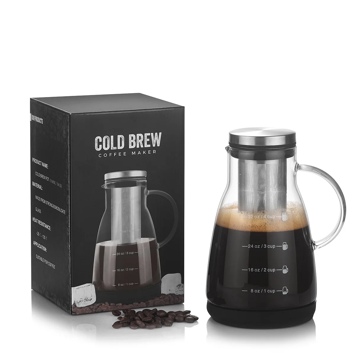 Bean Envy Pour over Coffee Maker 5 Cup Borosilicate Glass Carafe