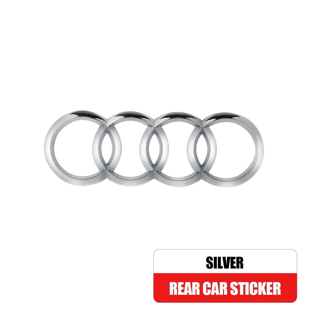 Sleek 4Ring ABS Rear Trunk Emblem Logo Badge Sticker Valve Cap