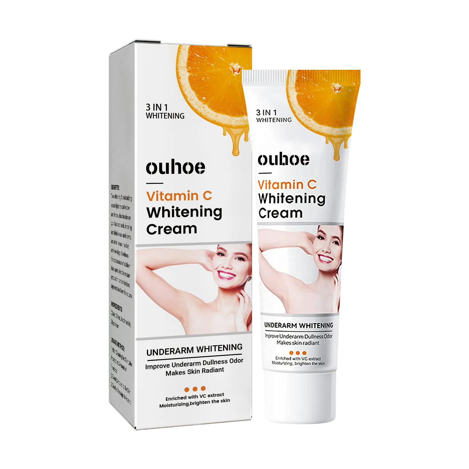 Valkaiseva vartalovoide C-vitamiini Vaalennus Melaniini Kainaloille Polvinivelille Kainaloille Kosteuttava Sileä Tumma Iho Kirkastava Voide_voghion.com