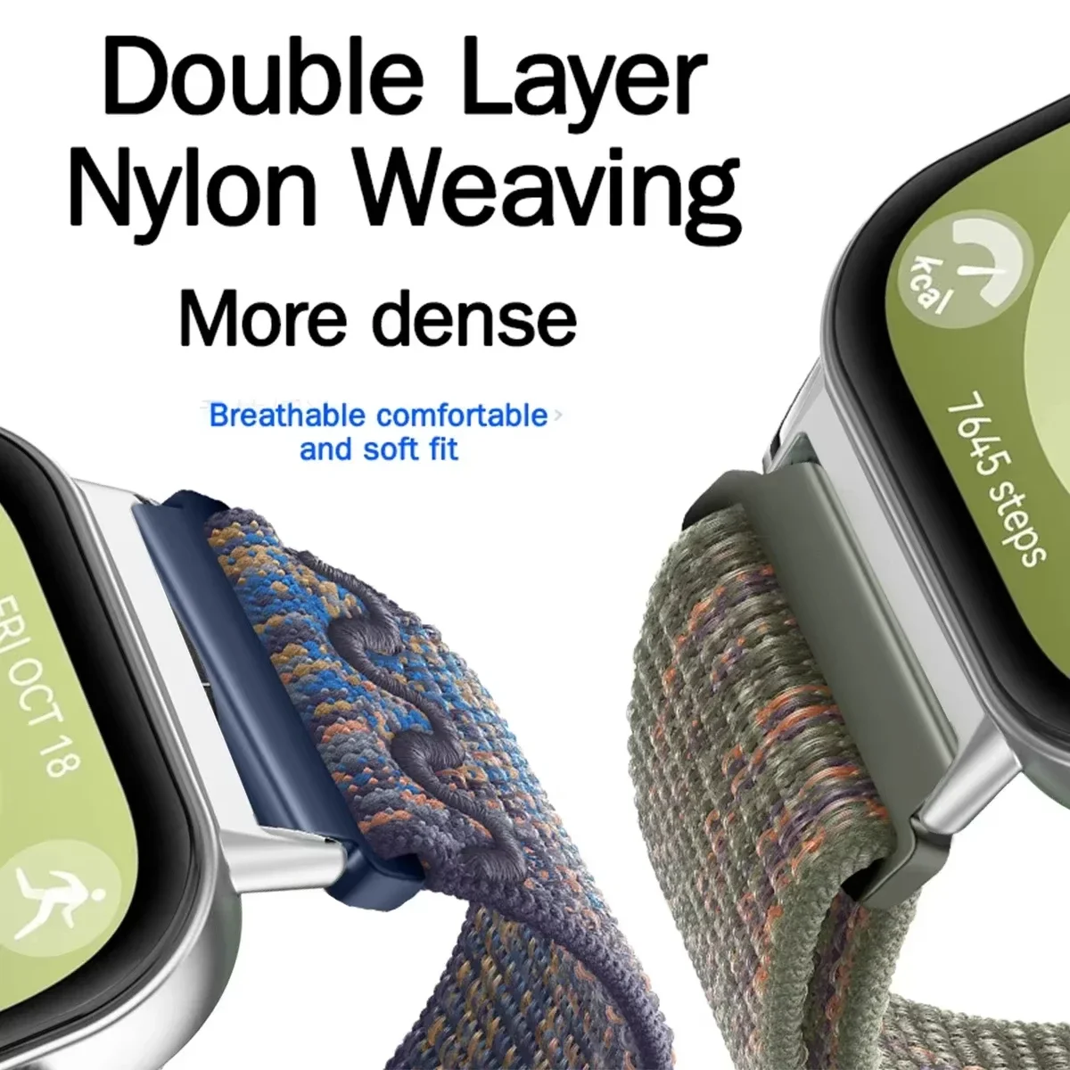 Nylon Woven Sports Smartwatch Strap - Durable Wristband Bracelet