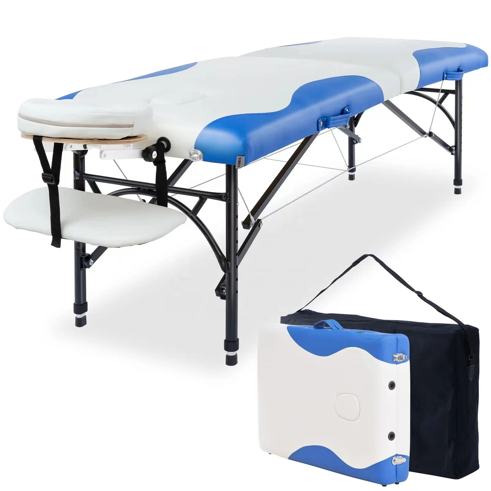 

Professional Massage Table Portable 2 Folding Lightweight Facial Salon SPA Tattoo Bed Adjustable With Carrying Bag