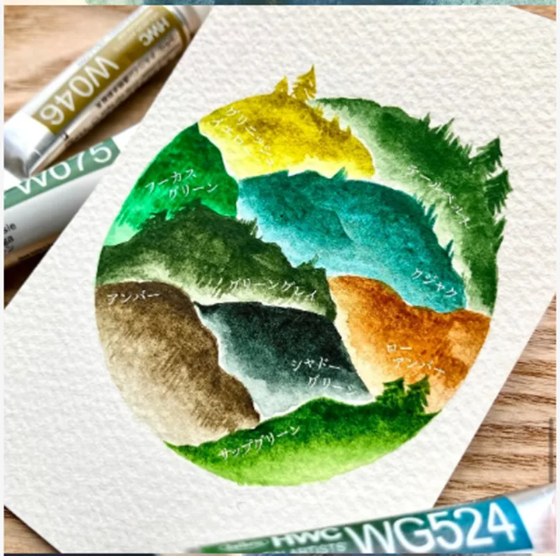Holbein Artist Watercolor Paint 15ml Tubular Granulating Color Professional acuarela Beginner Student Art Supplies