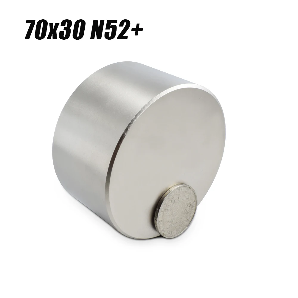 

1pcs Neodymium magnet N52+ 70x30mm super strong round magnet Rare Earth NdFeb 70*30mm strongest permanent powerful magnetic