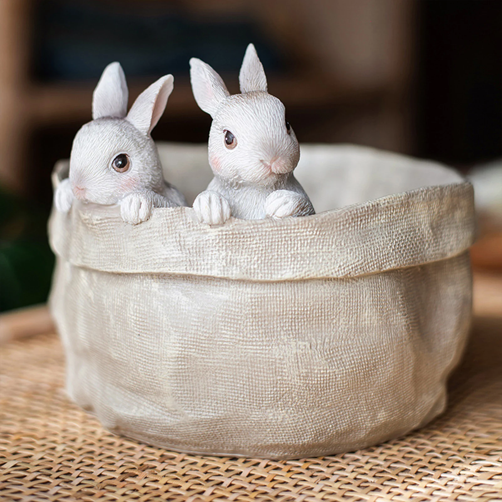 

Easter Rabbit Flower Pot Planter Creative Sedum Succulent Pots Resin Yard Bonsai Succulent Plant Desk Flower Pot Plant Bed Bunny