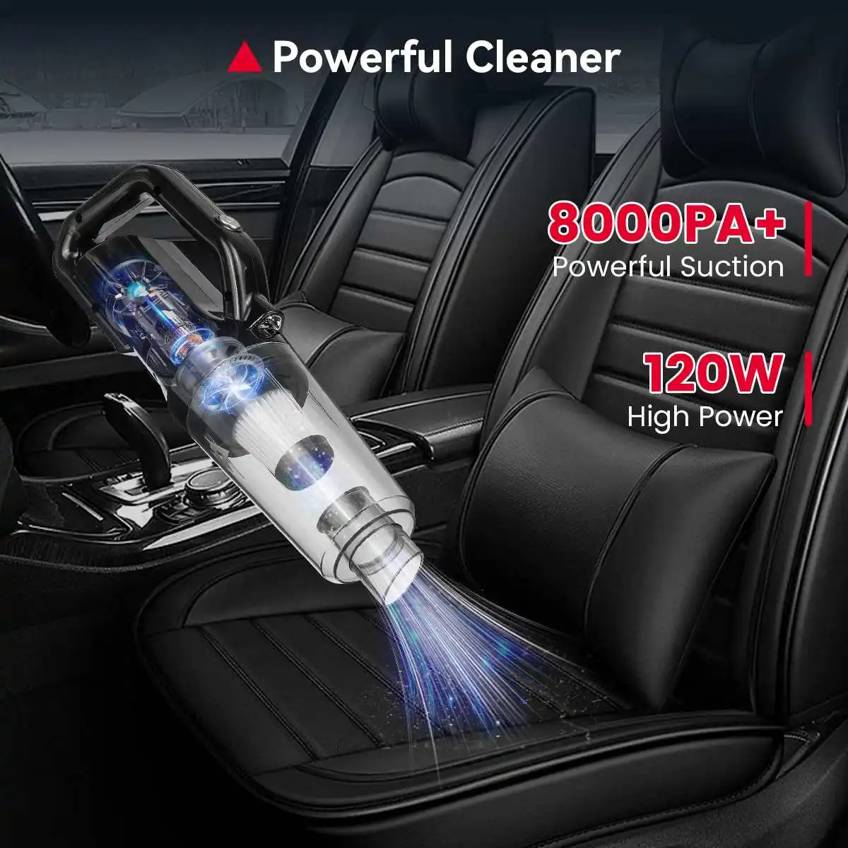 8000Pa Car Vacuum Cleaner Portable Wireless Handheld Auto Vacuum Home & Car  Dual Use Mini Vacuum Cleaner with Built-in Battrery - AliExpress