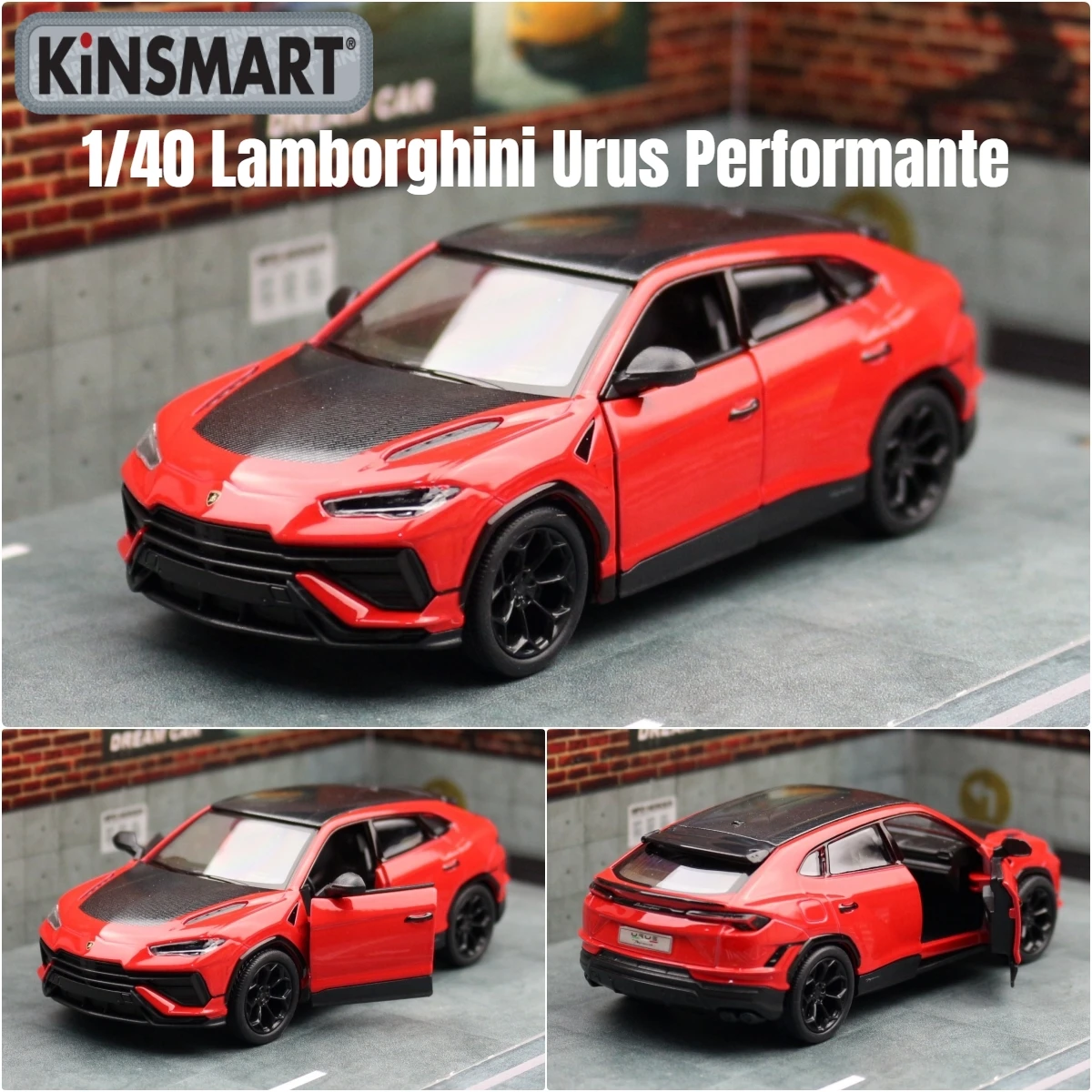 Modellino Lamborghini Urus Performante Polizia Kinsmart 1:40 – Pressofuso Nero