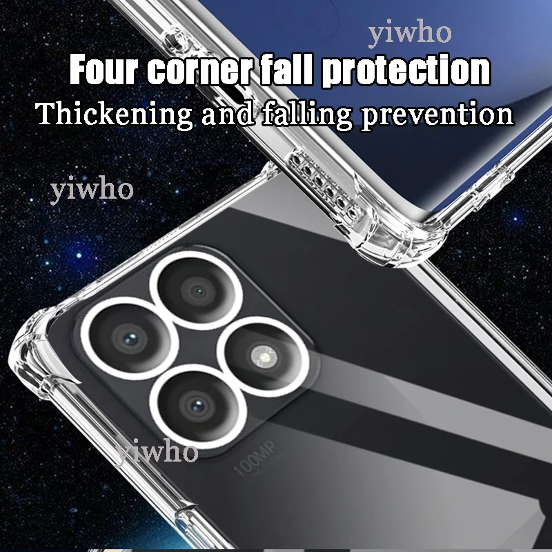 Shockproof Clear Silicone Case - Transparent Protective Phone Cover with Camera Guard