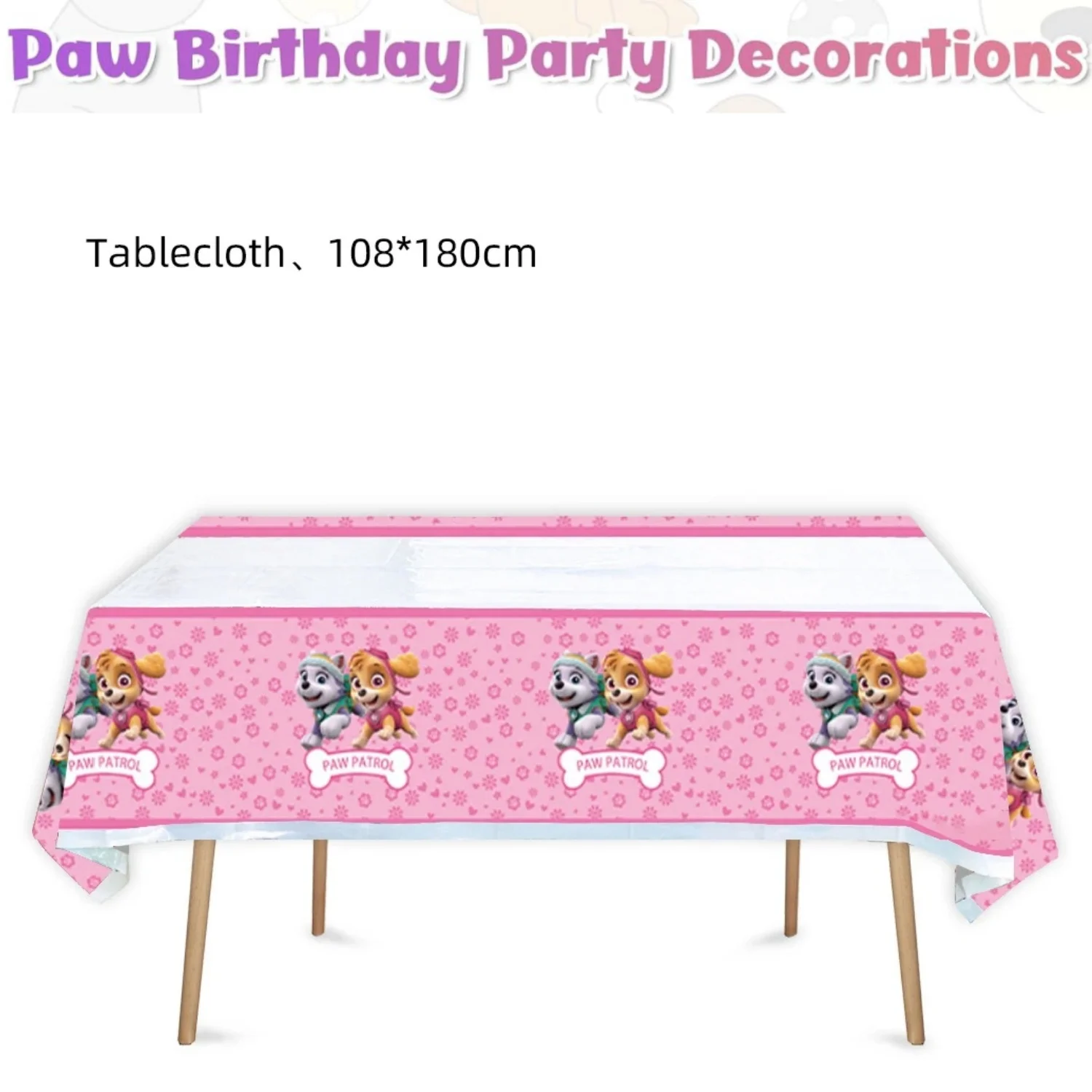 Paw Patrol Geburtstagsparty-Dekoration, Hund Skye, Einweggeschirr, Tischdecke, Tassen, Teller, Servietten, Geschenk, Paw Patrol Party-Accessoires und -Artikel – Detail 13