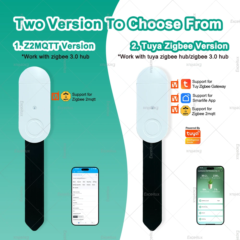 Zigbee Soil Moisture Tester With illuminance Sensor Temperature Humidity Meter Sensor RealTime Monitor For Tuya Smart Life 2MQTT