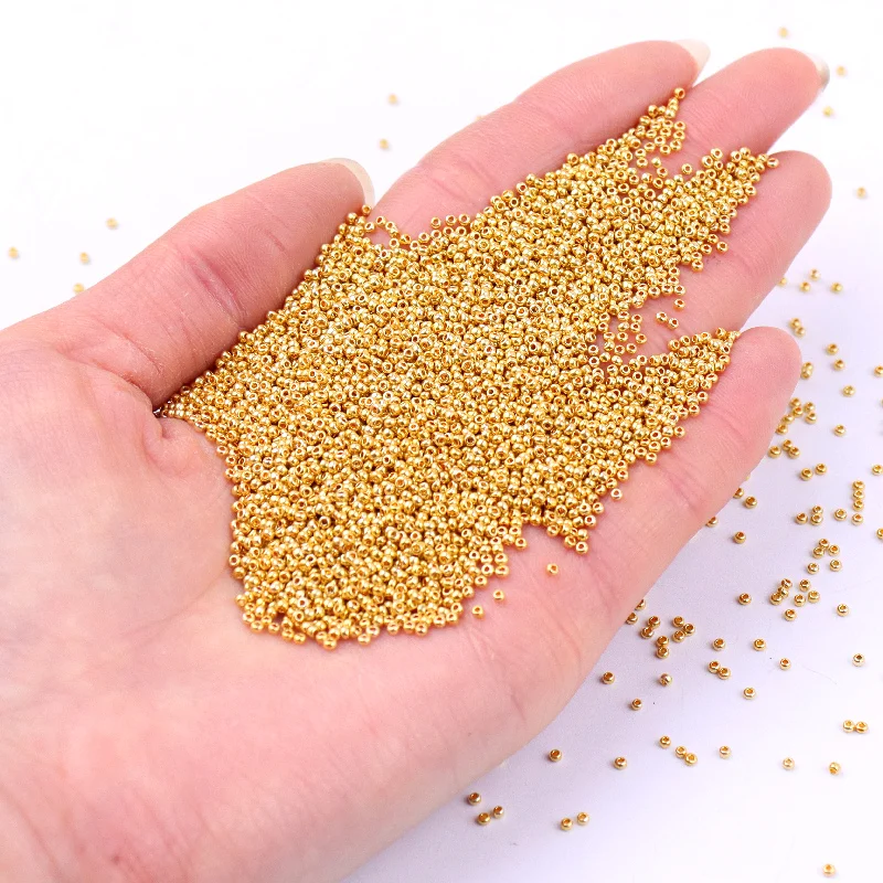 Description Picture 2 of itemGolden 15/0 Japanese Seedbeads 1.5mm Uniform Metallic Bronze Round Spacer Glass Beads For DIY Jewelry Making Garments Accessory