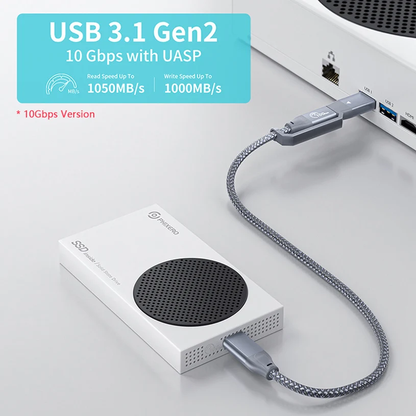 PHIXERO 1TB ポータブルSSD USB 3.2 Gen 2x2 最大2060MB 秒 外付け