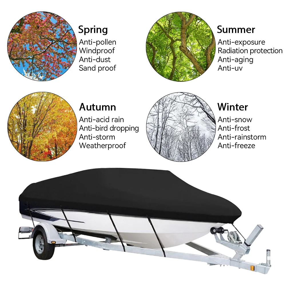 Yacht Boat Cover Anti-UV Waterproof Outdoor Protection Heavy Duty 14-22FT boat cover fishing boat cover