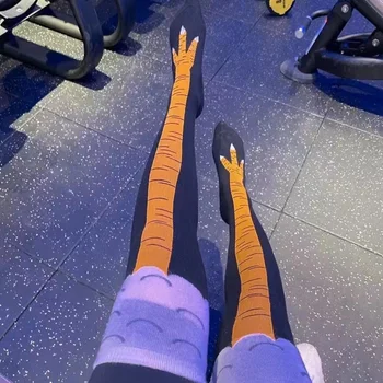 애니메이션 재미있는 양말 소녀 소년 닭 발 양말 코스프레, 귀여운 동물 발 긴 양말, 파티 할로윈 의상 착용 상품 이미지