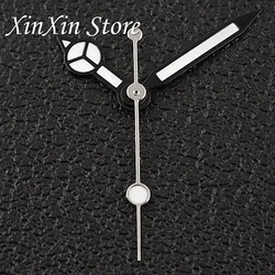 Premium Silver Gold Watch Hands with C3 Luminous Finish - High - Quality (Black Silver)