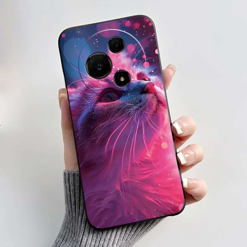 Aesthetic Cute Cat Soft Silicone Black Protective Phone Case Cover