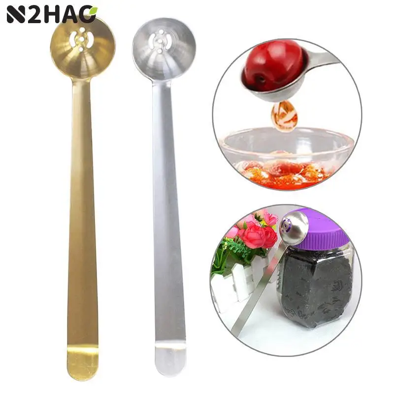 1pcStainlessSteelOliveSpoonWithDrainHoleJamSlottedSpoonJar