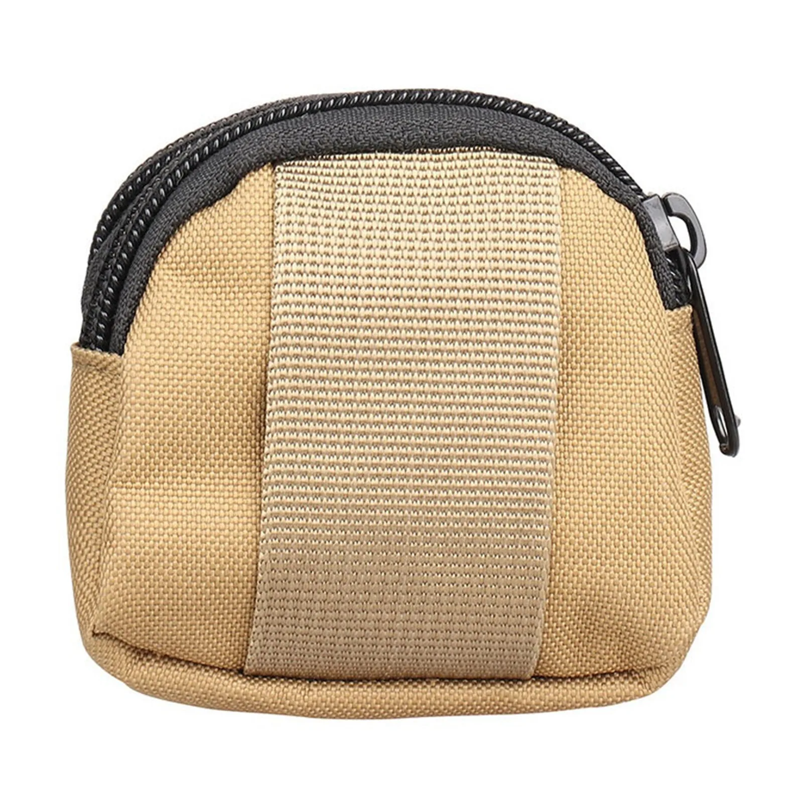 Nylon Double Zipper Pocket Coin Purse Men Outdoor Pouch Lightweight Small Card Holder Keys Storage Belt Waist Bag Handbag