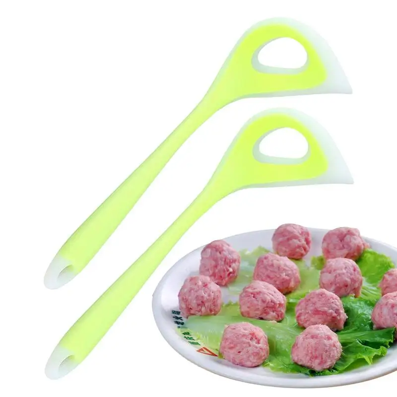 Meatball Maker Tool 2 Pieces Silicone Meat Baller Spoon Meatball Maker Fish Ball Spoon Practical Making Tool With
