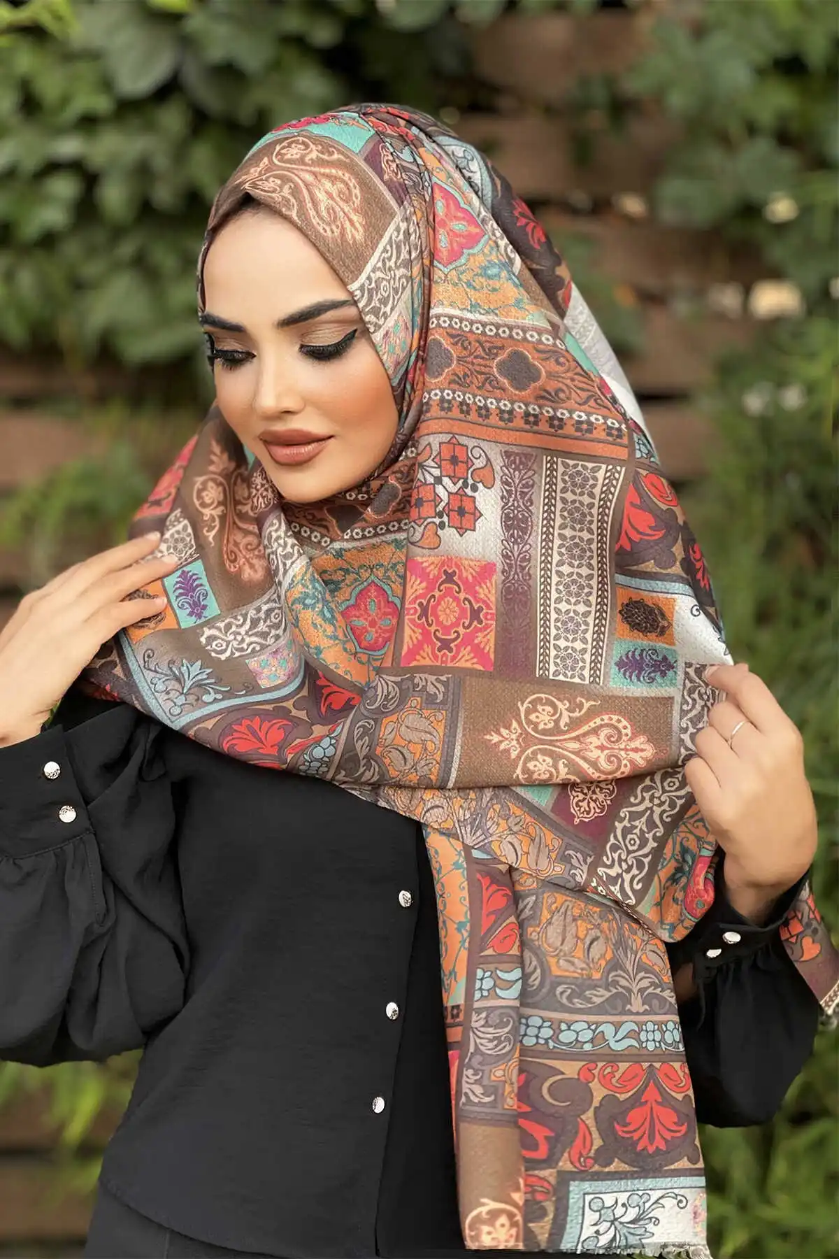 

Women's Cotton Print Shawl Scarf Modern Islamic Muslim Women 'S Head Scarf Hijab for Women Islamic Hijab scarf Turbans Bayan