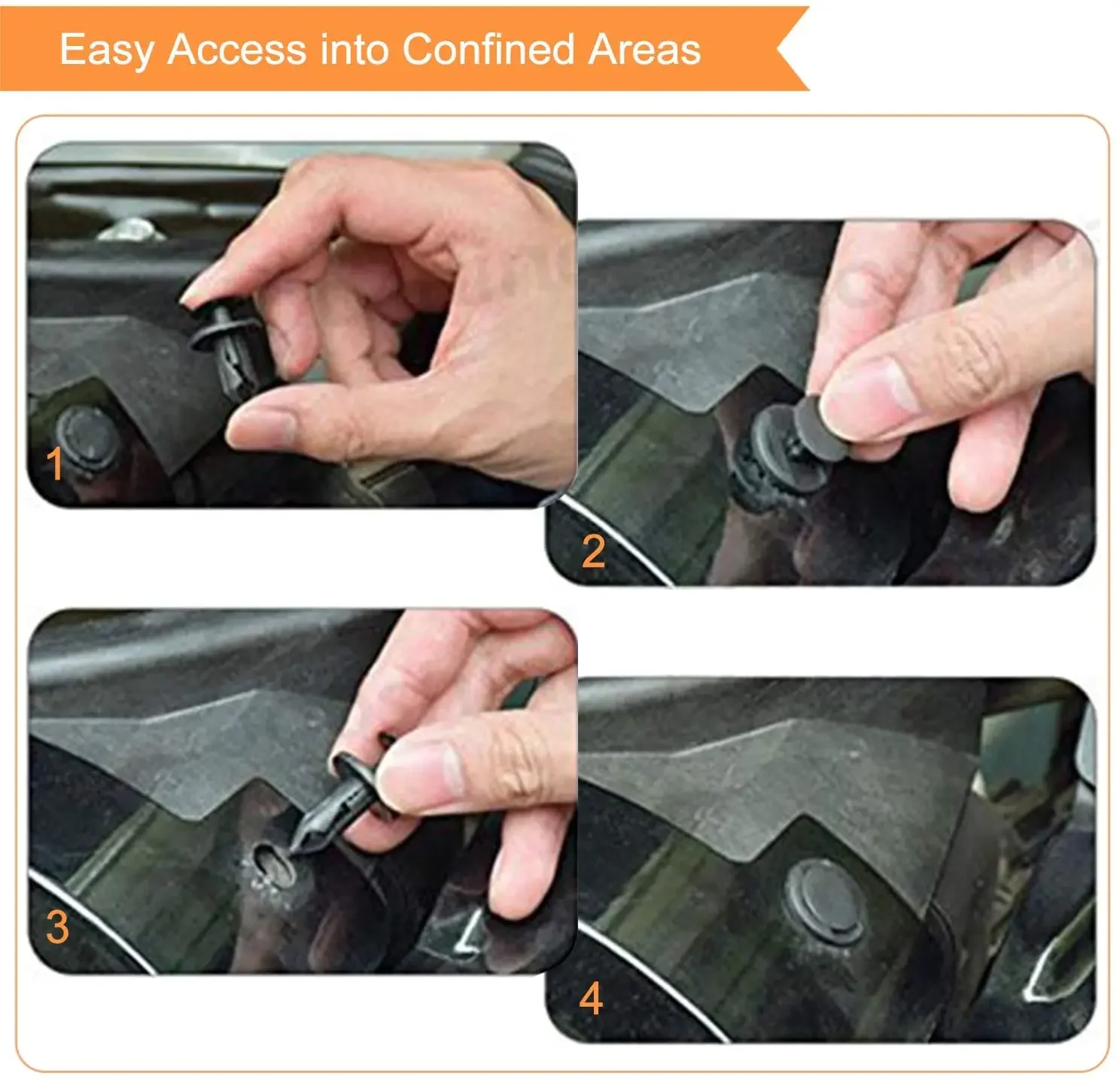 Car 8mm Plastic Rivets Fastener Clips - Push Type Black Trim Panel Retainer for Door & Dashboard, Fit Toyota Audi & More