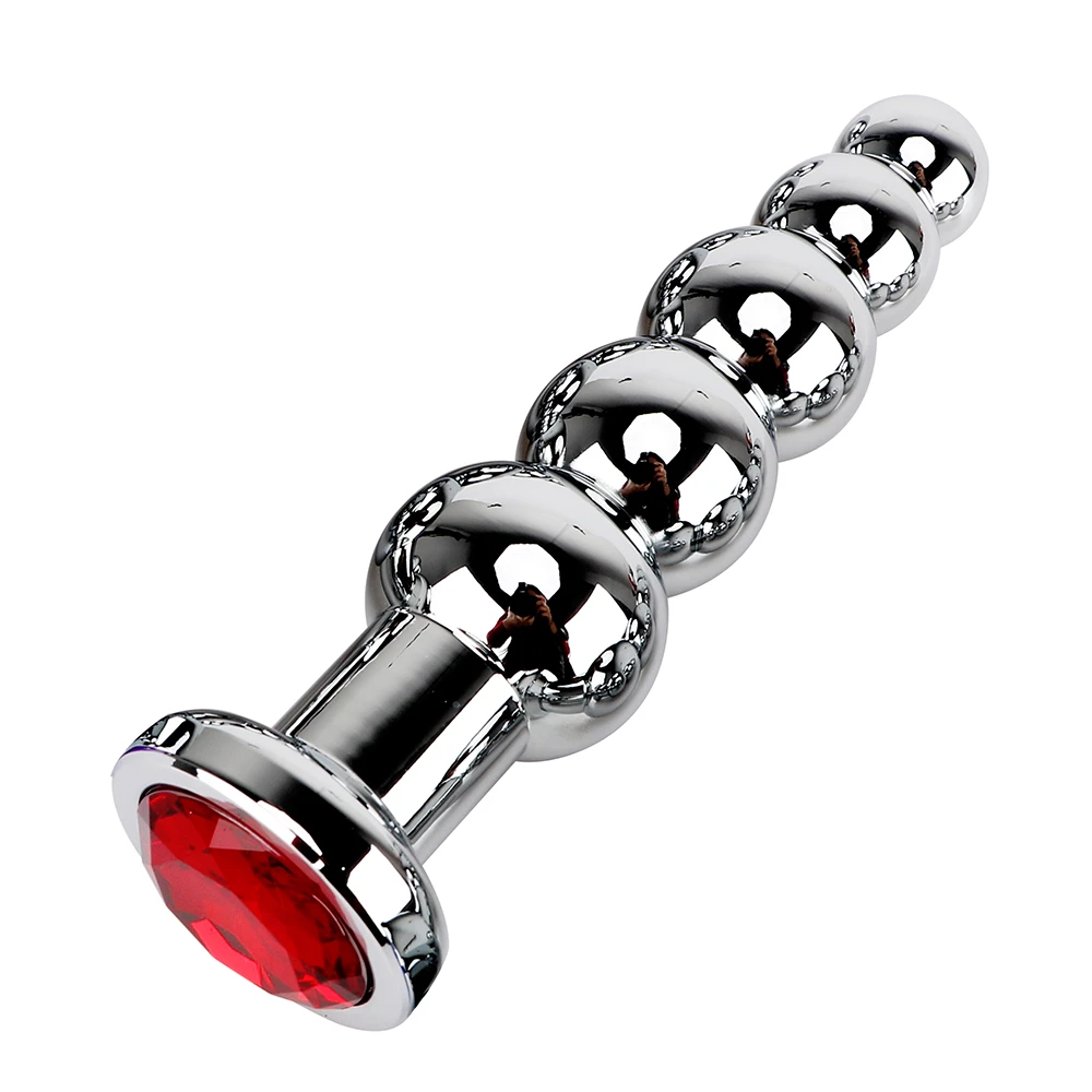 Big Metal Anal Plug Butt Beads Hook Five Balls SM Sex Toys for Women