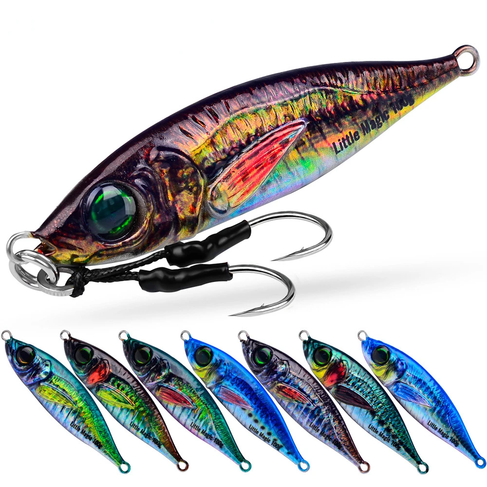 

8Pcs New 3D Spray Painting 7-200g Jigging Fishing Lure Metal Jig Spoon Pesca Shore Lures Fish Tuna Bait Saltwater Sea
