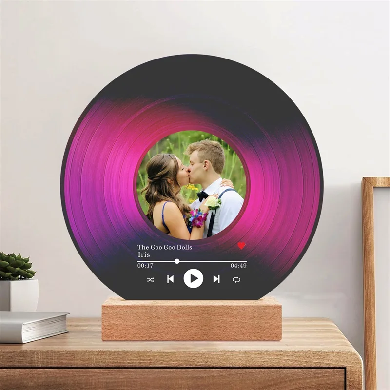 Personalized plaque with vinyl record and meaningful text