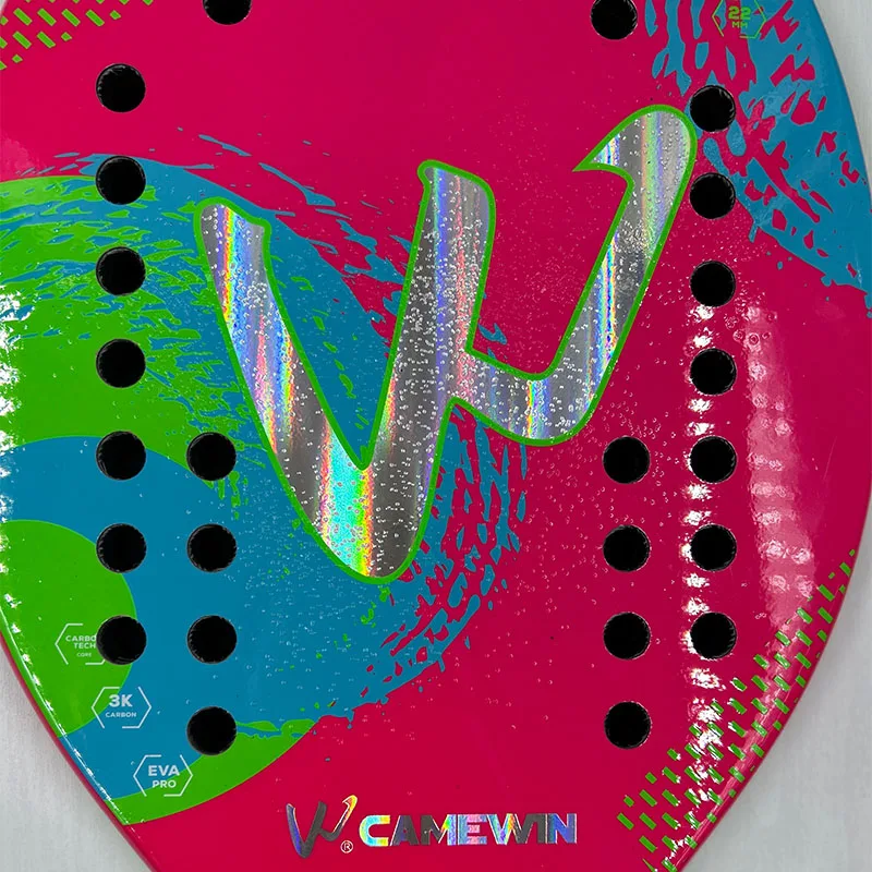 3k Camewin-Full Carbon Fiber Beach Tennis Racket Rough Surface Cover Bag Send Overglue Gift Present