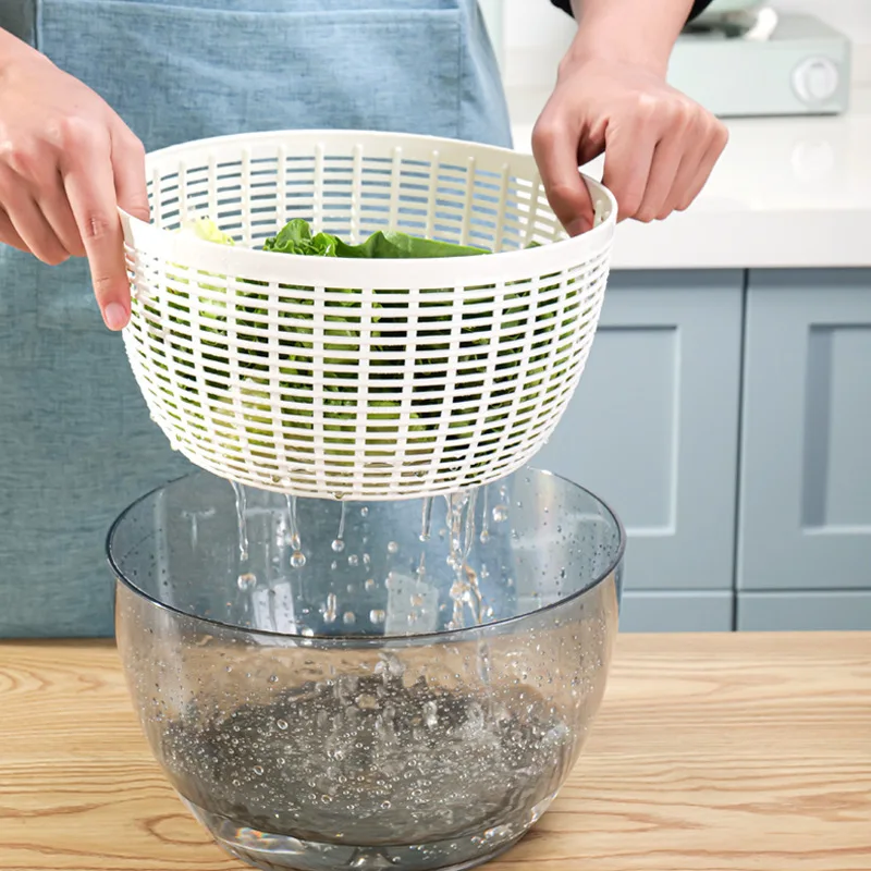 Large Capacity Vegetable and Fruit Dehydrator Home Use Press Type Water Removal Tool Kitchen Small Tool Salad Basket Draining