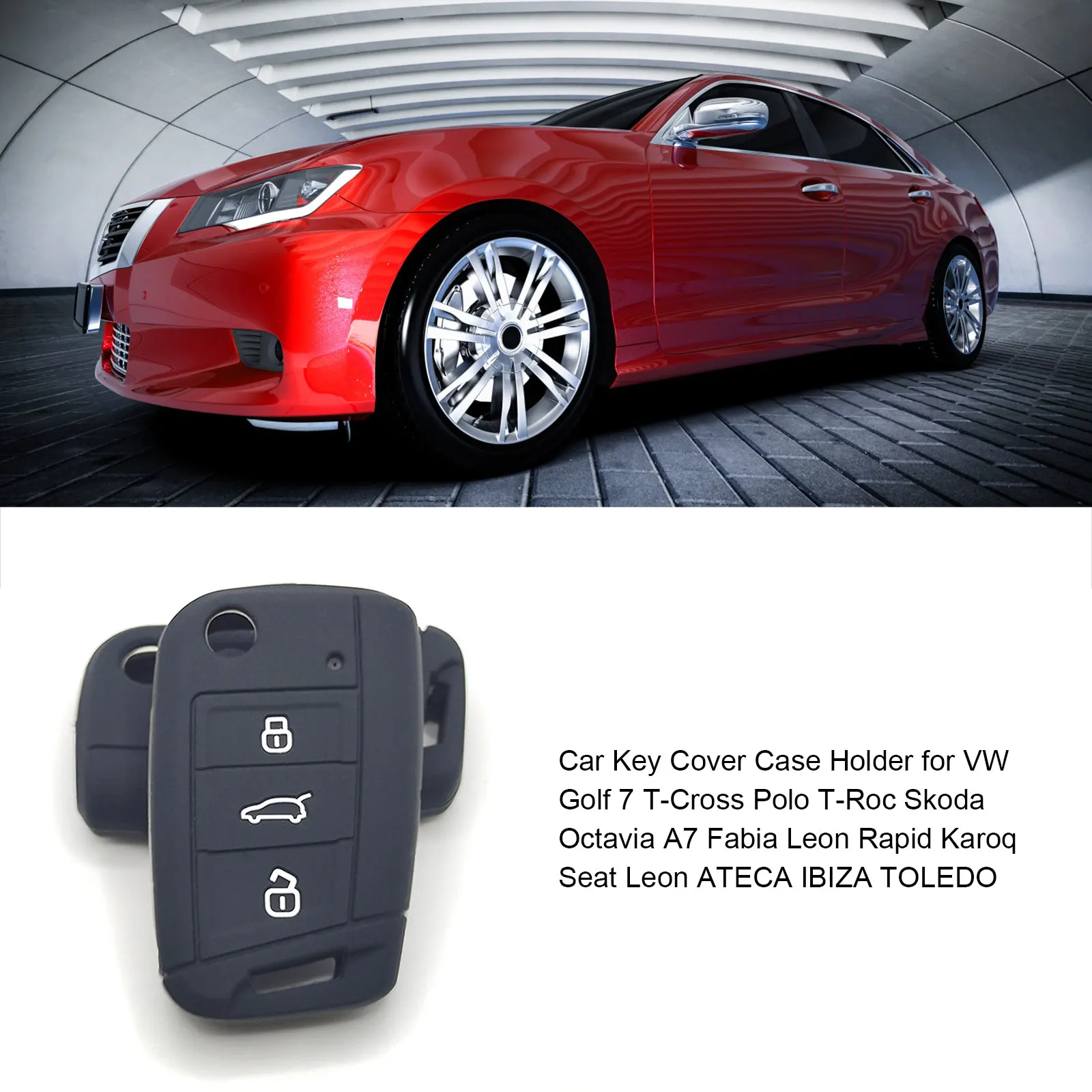 Car Key Cover Case Holder For VW Golf 7 T-Cross Polo T-Roc Skoda Octavia A7 Fabia Leon Rapid Karoq Seat Leon ATECA IBIZA TOLEDO key case key case cover