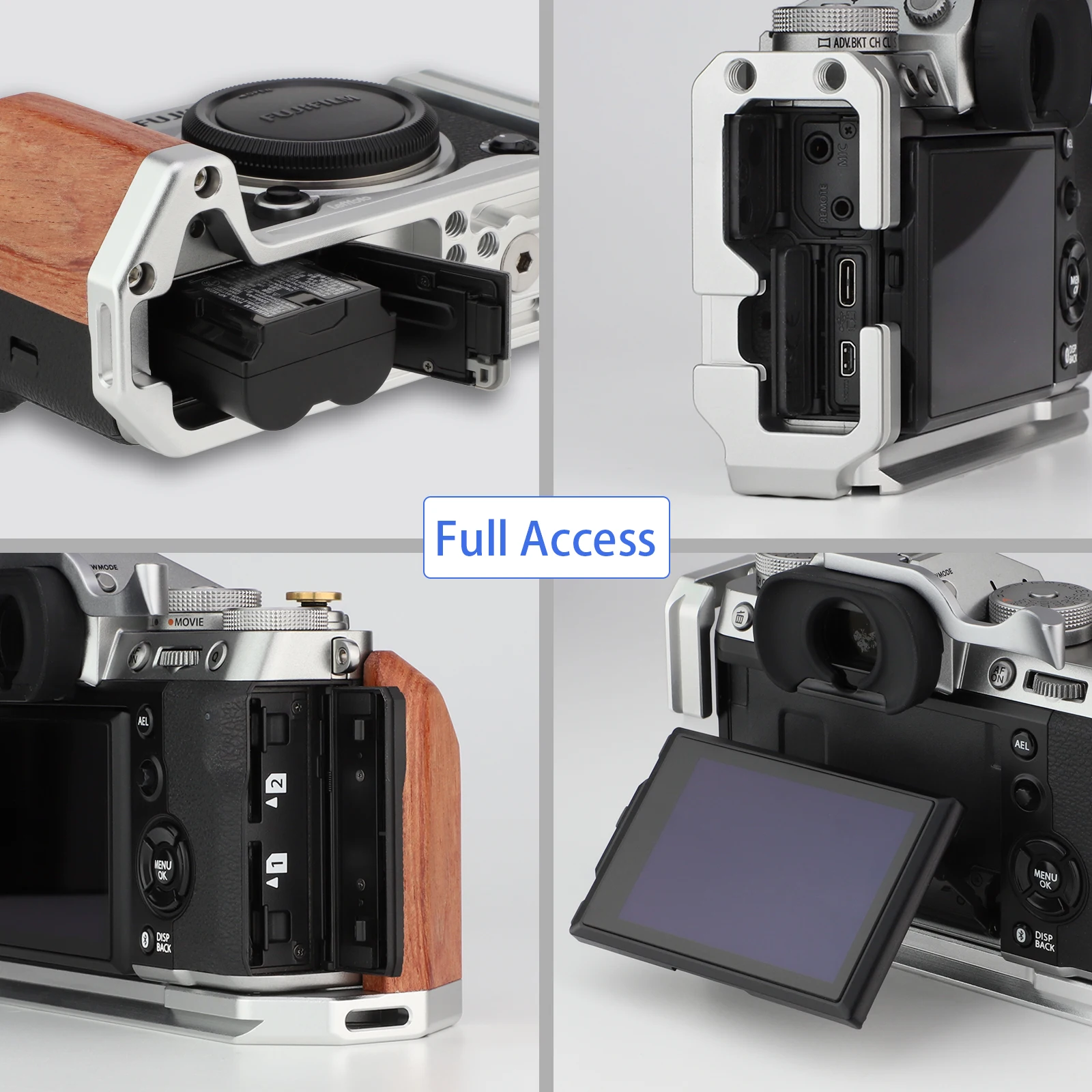 その他 T5 LEFTFOTO X-T5 Retro Handgrip L-Shape Bracket Handle with Wooden