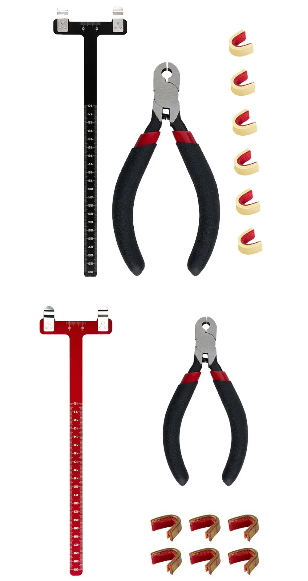 Bogenschießen Bogensehne Nocking Points Zangen Saiten Klopfset ​ T-Quadrat-Lineal mit Zange, Messing-Nockenpunkt für Bogen-Stimm-Set, Bowst – Detail 6