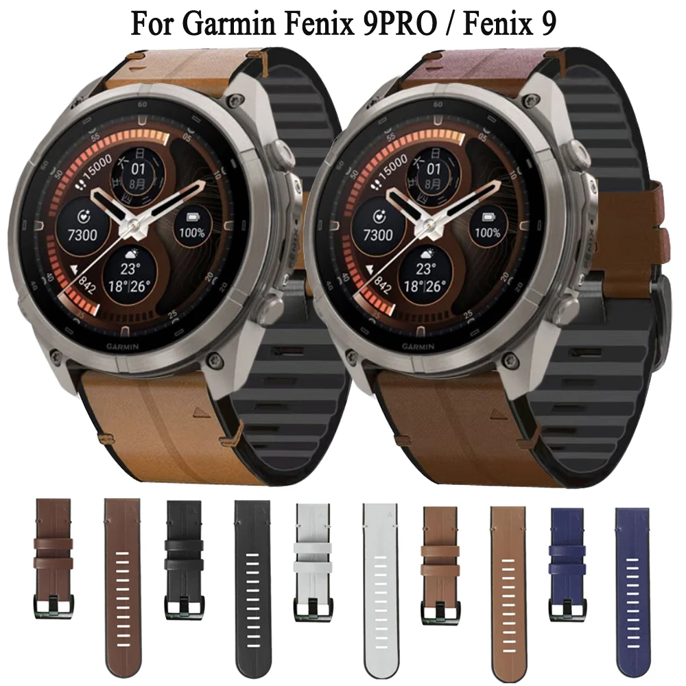 Premium Luxury Leather and Silicone Watch Strap with QuickFit Adjustment