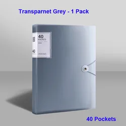 A4 Transparent Waterproof Document Organizer Folder (Grey)