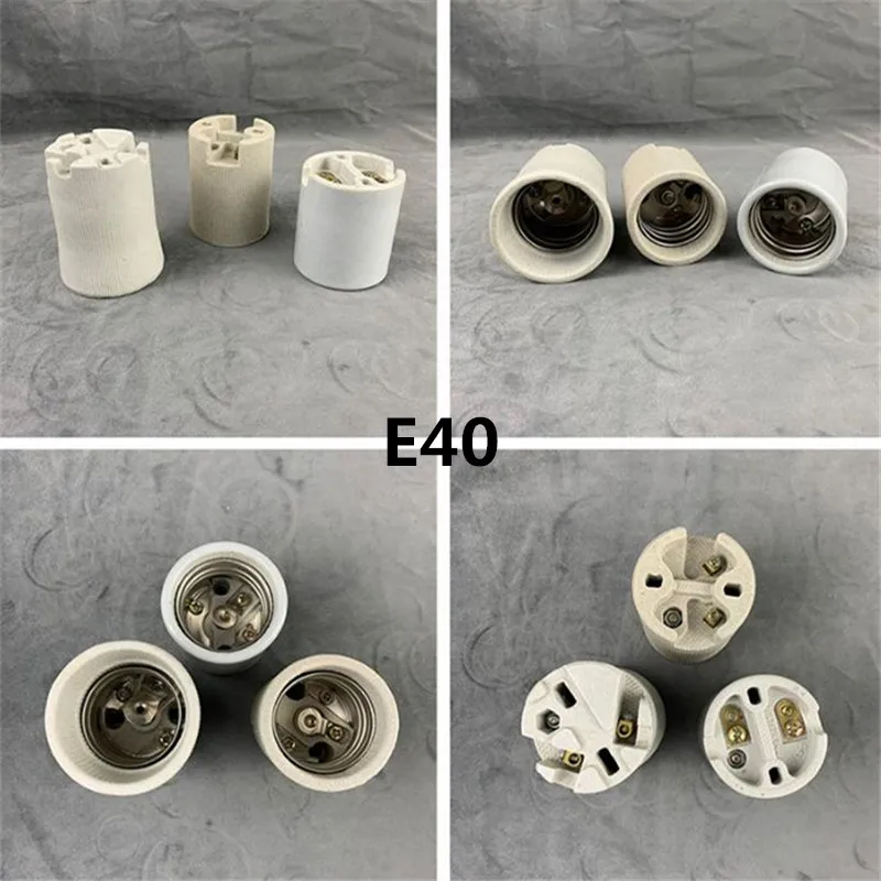 2 pieces Pottery and Porcelain sockets E12 E14 GU10 and G9 E40 ceramic inside E27/E26 sockets CE/UL pendant holders