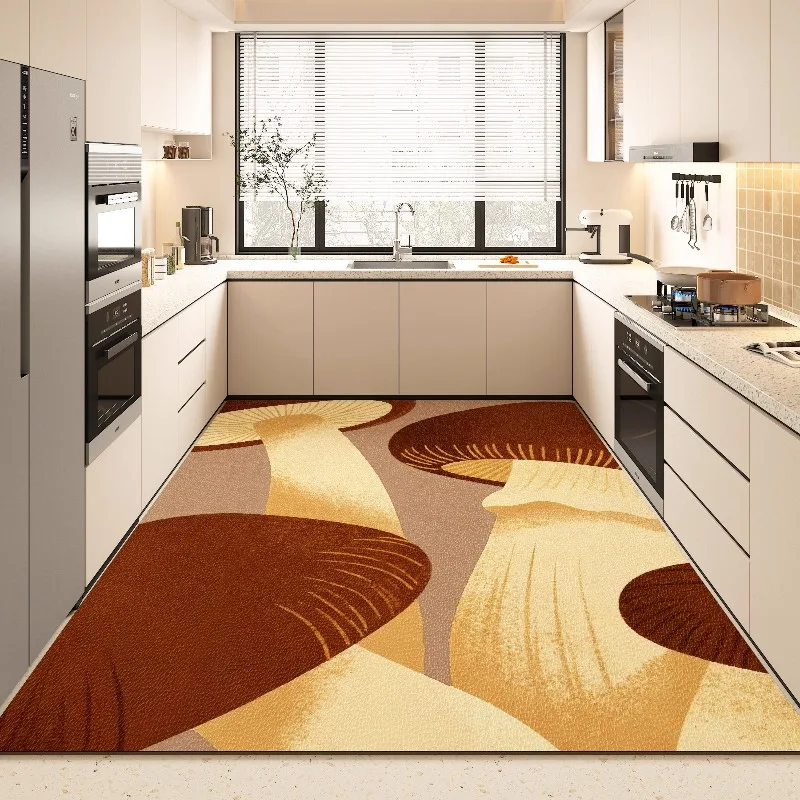 PVC Kitchen Floor Mat Modern Vegetable Creative Design Waterproof Oil-resistantbathroom Carpet Dirty Resistant Balcony Rug Tapis