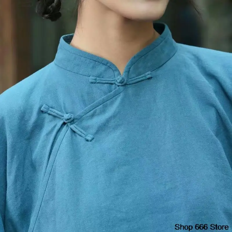 신제품 자수 가디건 중국 스타일 당나라 정장, Hanfu 여성 여름 블라우스, 레트로 여성 전통 의류, 여성용 얇은 상의