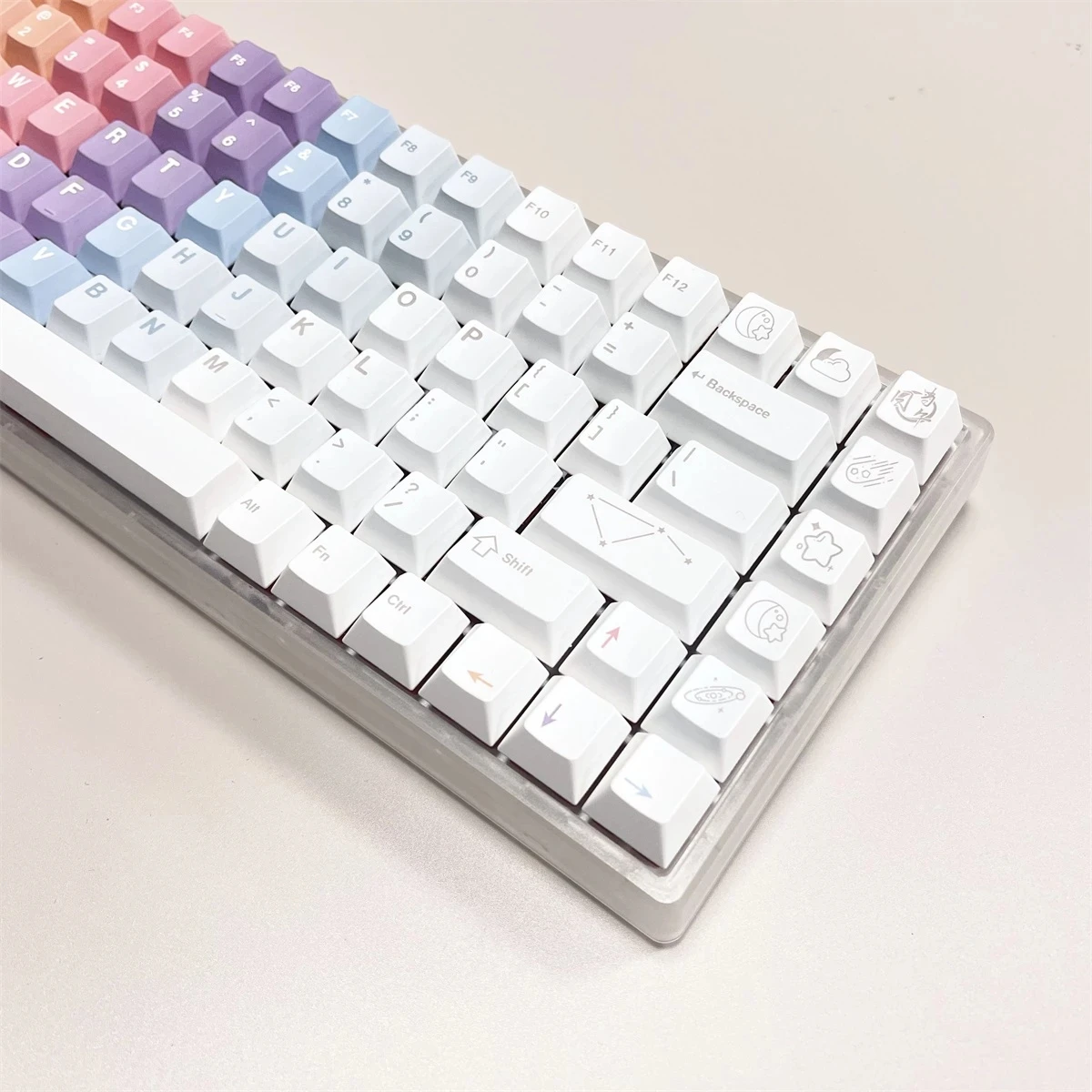 Gmk Dreams Gradient Keycaps Keycap Teclado Mecânico Perfil Cereja Pbt Sublimação Dye Interruptor mx 61 64 68 75 84 144 Chaves - Imagem 4