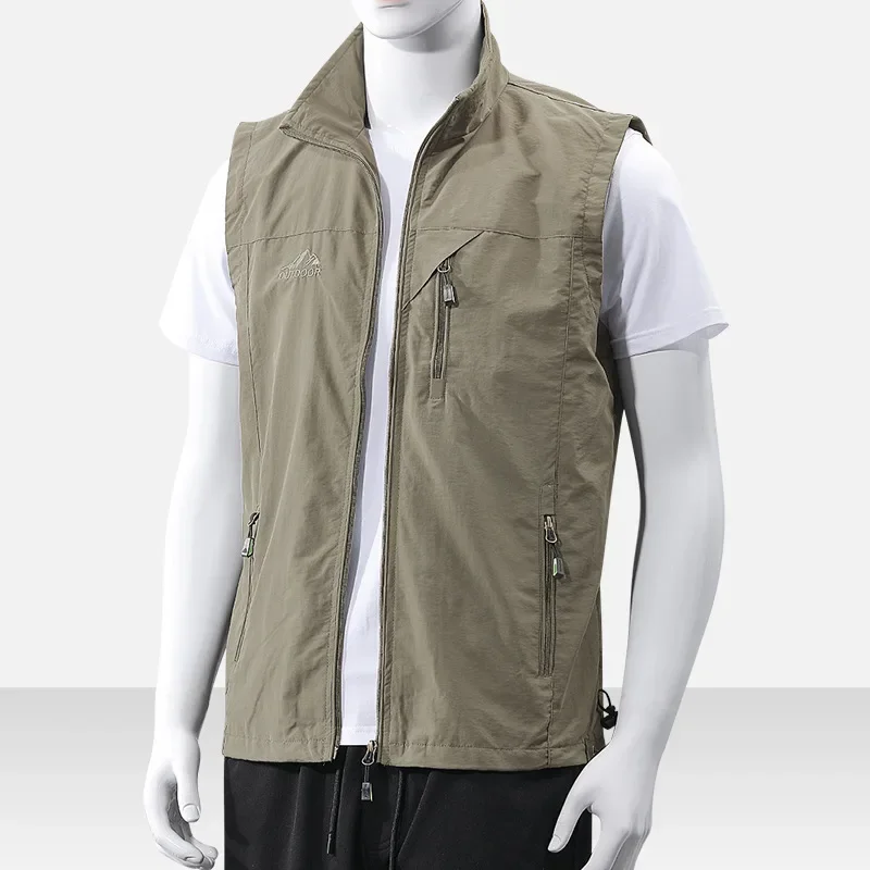 Spring and summer vest jacket for casual sports, waterproof, windproof, breathable, ultra-thin men's fishing vest 3