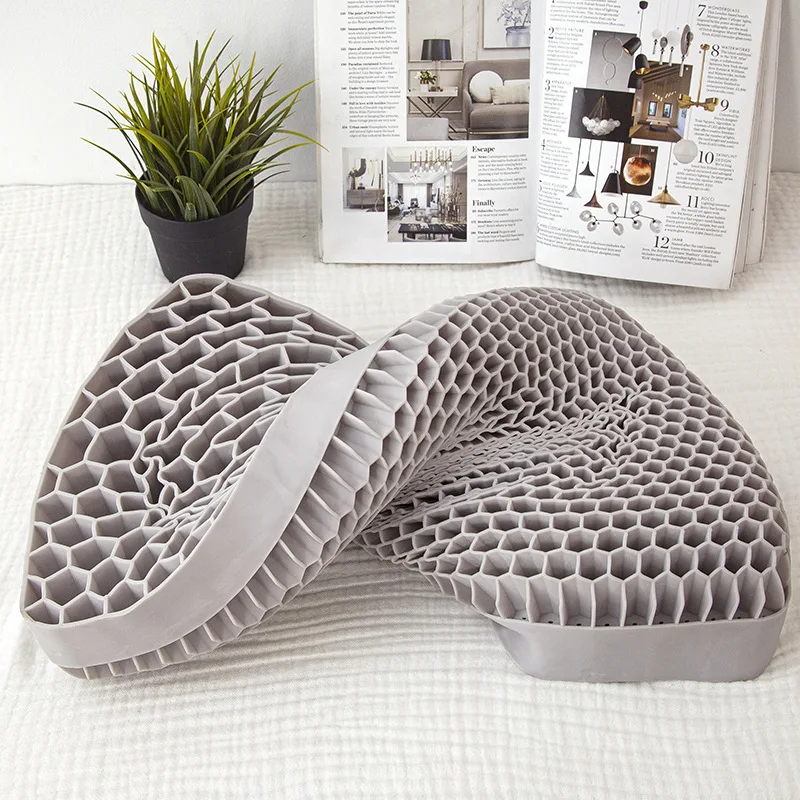 Supportive Pillow for Neck Shoulder Pain Relief 100% Elastic Grid Oversized Cool Ergonomic Pillow with Breathable Cover 3