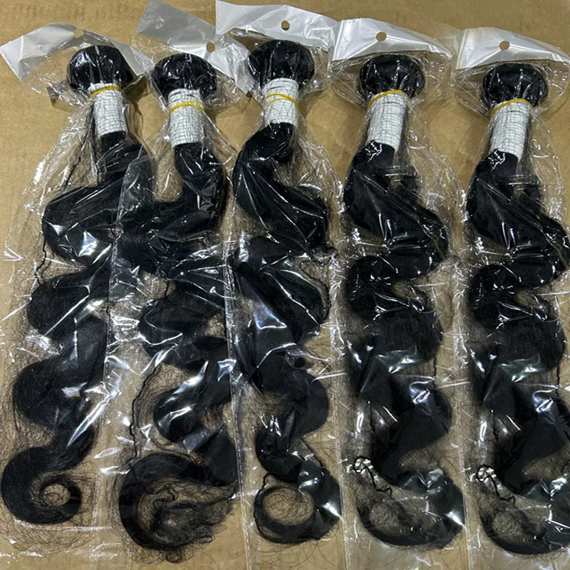 40 pouces tissage cheveux humains 3 4 faisceaux couleur naturelle vierge faisceaux double trame extension de cheveux bruts birmans brésiliens femme Body Wave Human Hair Bundles 1