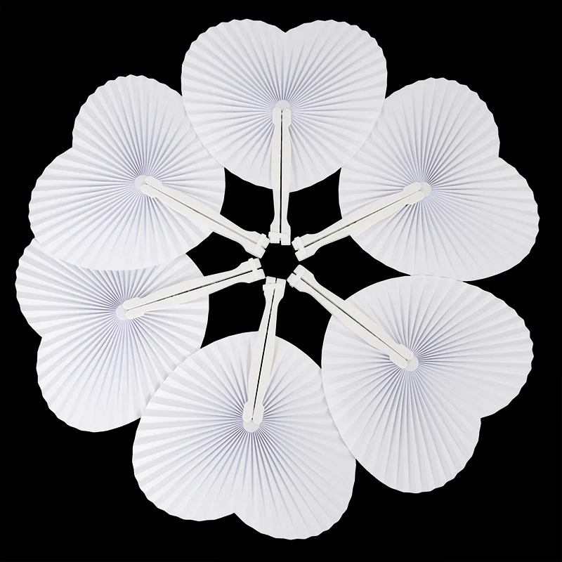 6Pcs White Paper Heart Shaped Fans Wall Decoration Wedding Party Gift