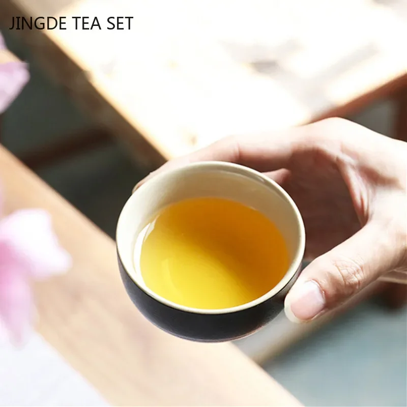 1 Teapot+2 Teacups Black Ceramic Tea Pot and Cup Set Outdoor Travel Portable Teaware Household Tea Set Tea Ceremony Gifts