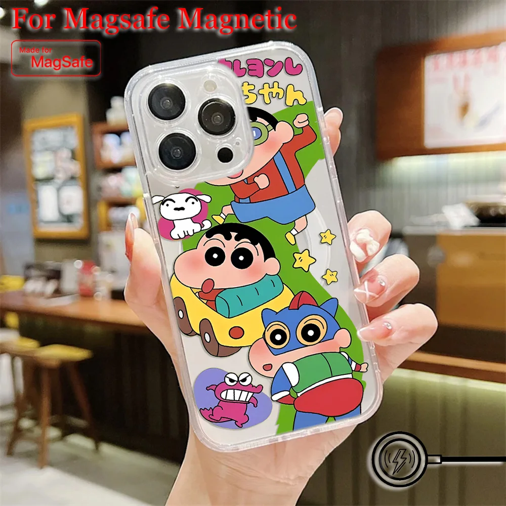 Anime Crayons Shin-chans Magsafe Magnetic Clear TPU Phone Case