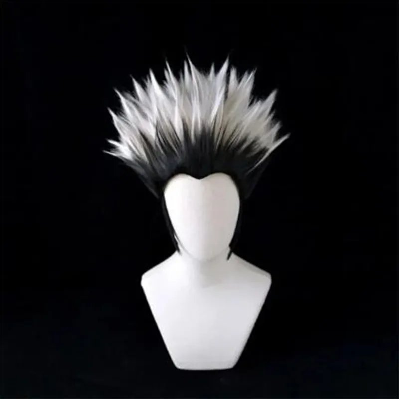 

Anime Haikyuu!! Kotaro Bokuto Cosplay Wig Grey Black Gradient Hair Heat Resistant Synthetic Halloween Party Accessories Props