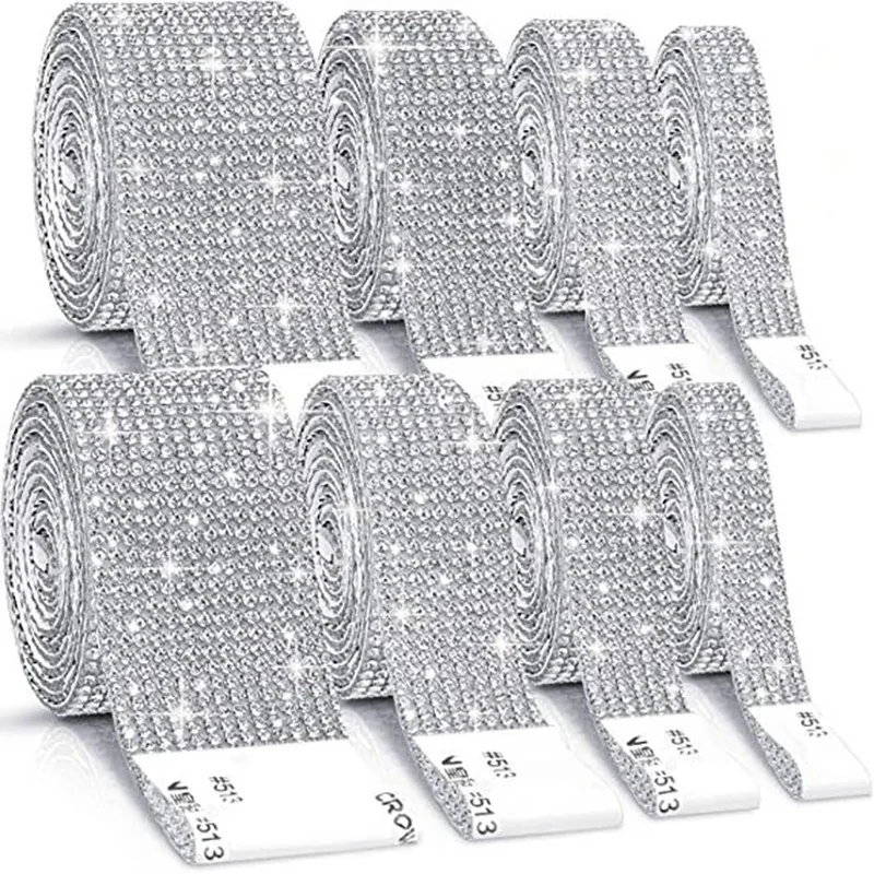 Self Adhesive Crystal Rhinestone Sticker Diamond Ribbon DIY Sticker Arts Crafts Car Phone Decoration